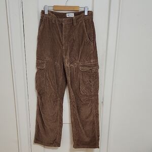 TNA Aritzia brown corduroy cargo pants
